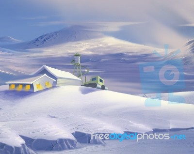 Polar Research Station Stock Image
