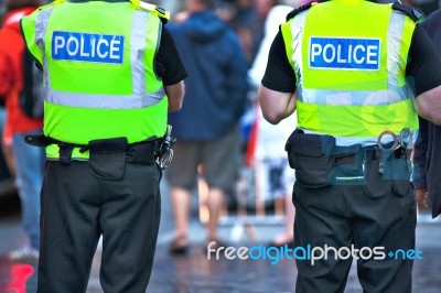 Police Officers On Duty Stock Photo