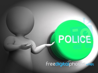 Police Pressed Means Law Enforcement Or Officer Stock Image