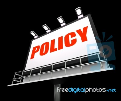 Policy Media Sign Means Code Protocol And Guidelines Stock Image