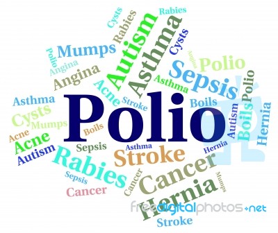 Polio Word Means Ill Health And Ailment Stock Image