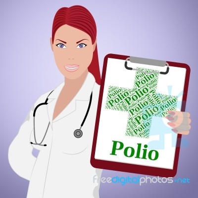 Polio Word Means Infantile Paralysis And Poliomyelitis Stock Image
