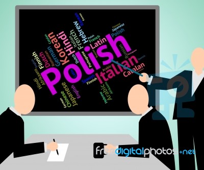 Polish Language Means Translate Lingo And Poland Stock Image