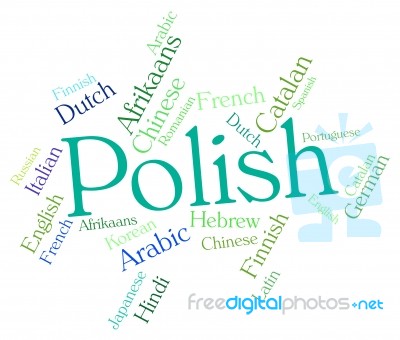 Polish Language Represents Lingo Word And Translate Stock Image