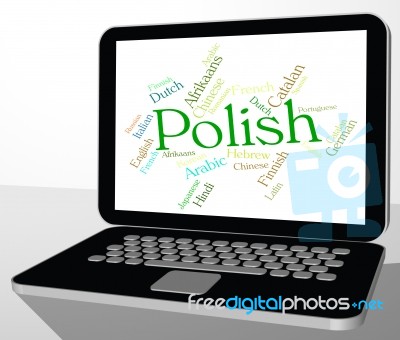 Polish Language Represents Lingo Word And Translate Stock Image