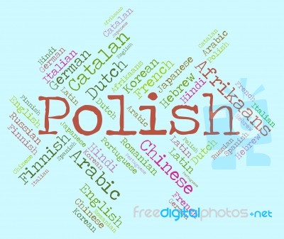 Polish Language Shows Vocabulary Word And Lingo Stock Image
