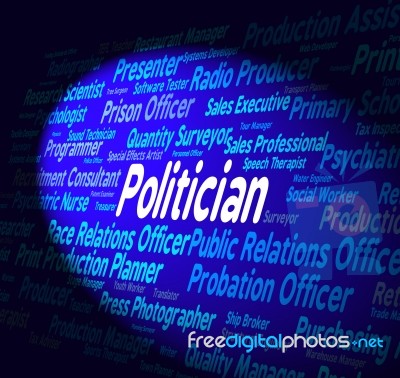 Politician Job Representing Member Of Parliament And Elected Official Stock Image