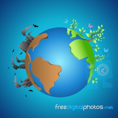 Pollution And Green World Stock Image