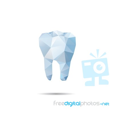 Polygonal Blue  Tooth Stock Image