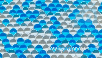 Polymer Gel. Gel Balls. Balls Of Blue And Transparent Hydrogel, Stock Photo