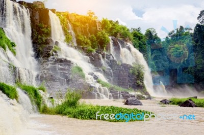 Pongour Falls  Beautiful Waterfall  In Rain Season ,dalat ,viet Stock Photo