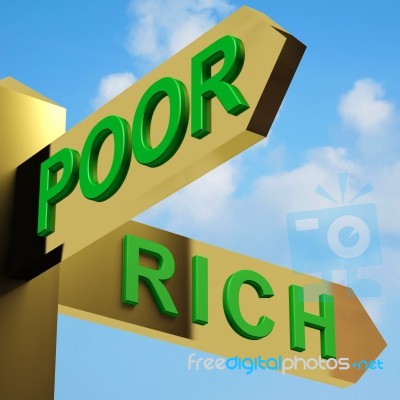 Poor Or Rich Directions Stock Image