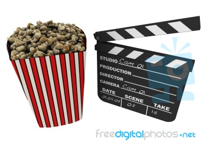 Popcorn And Movie Stock Image