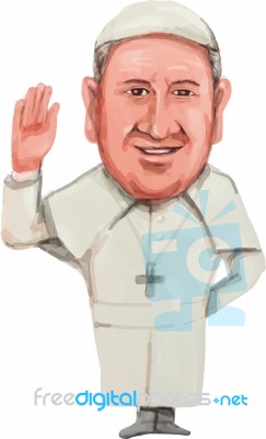 Pope Francis Caricature Stock Image