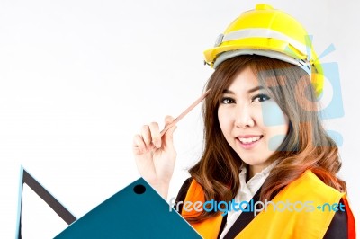 Portrait Asian Engineer Stock Photo