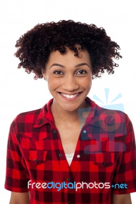 Portrait Of A Beautiful Smiling African Woman Stock Photo