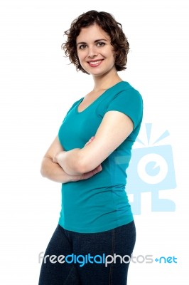 Portrait Of A Casual Young Woman Stock Photo