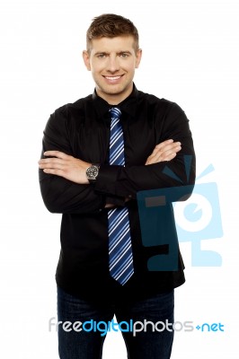 Portrait Of Confident Handsome Businessman Stock Photo