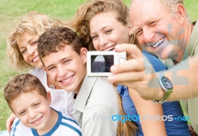 Portrait Of Extended Family Stock Photo