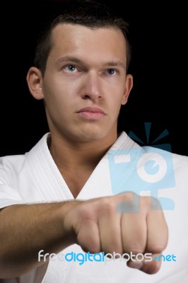 Portrait Of Karate Man Stock Photo