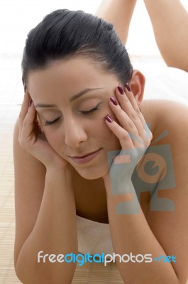 Portrait Of Posing Young Woman Stock Photo