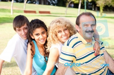 Portrait Of Relaxed Family Stock Photo