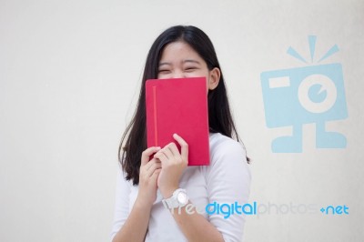 Portrait Of Thai Teen Beautiful Girl Reading Book Stock Photo Portrait Of Thai Teen Beautiful Girl Reading Book Stock Photo