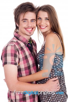 Portrait Of Young Couple Stock Photo