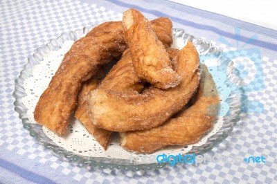 Portuguese Farturas Sweet Fried Dough Stock Photo