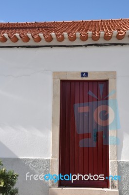 Portuguese House Door Stock Photo