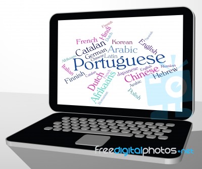 Portuguese Language Means Foreign Portugal And Speech Stock Image