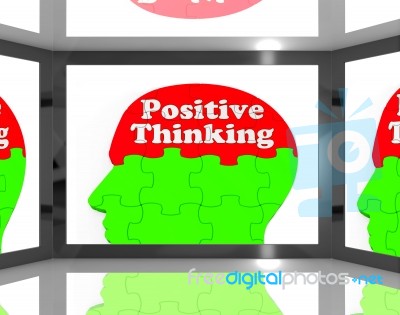 Positive Thinking On Screen Shows Interactive Tv Shows Stock Image