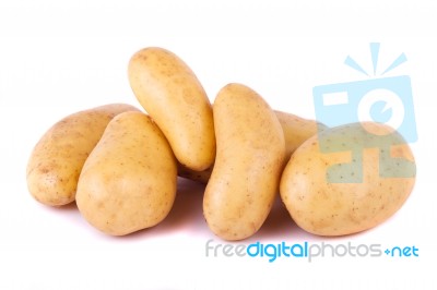 Potatoes On White Stock Photo