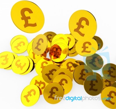 Pound Coins Means British Pounds And Finance Stock Image