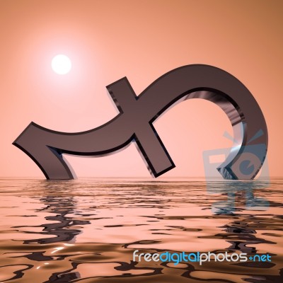 Pound Sinking In Sea At Sunset Stock Image