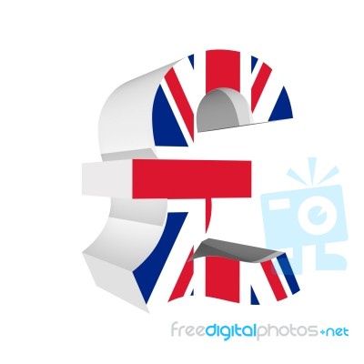 Pound Symbol With UK Flag Stock Image