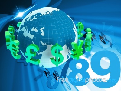 Pounds Dollars Shows Euro Sign And Euros Stock Image