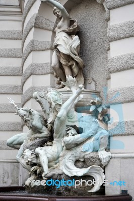 Power At Sea Fountain At The Hofburg In Vienna Stock Photo