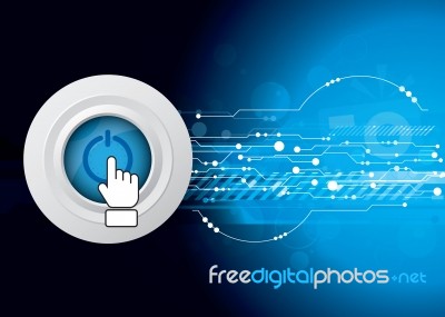 Power Button With Technology Stock Image