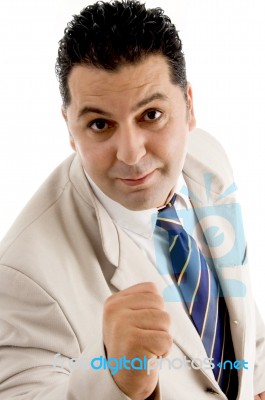 Powerful Businessman Posing Stock Photo