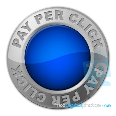 Ppc Button Shows Pay Per Click And Advertising Stock Image