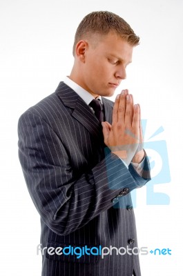 Praying Businessman Stock Photo