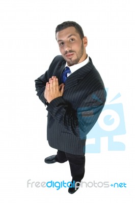 Praying Young Man Stock Photo