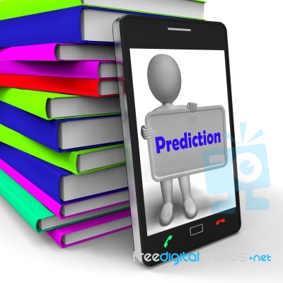 Prediction Phone Shows Estimate Forecast Or Projection Stock Image