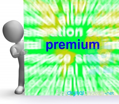 Premium Word Cloud Sign Shows Best Bonus Premiums Stock Image