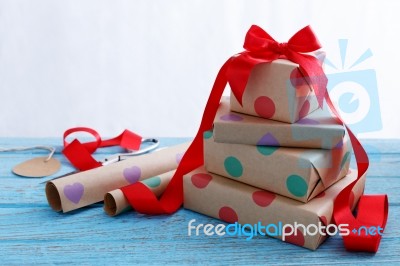 Present Wrapping Stock Photo