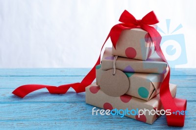 Presents With Tag Stock Photo