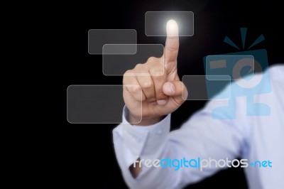 Press The Button Stock Photo