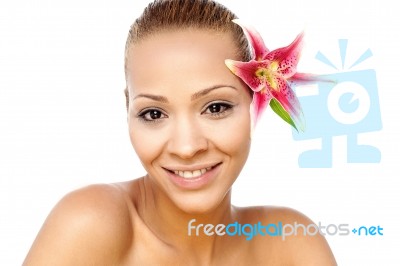 Pretty Charming Lady After Spa Treatment Stock Photo