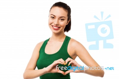Pretty Teenager Making Heart Symbol With Hands Stock Photo Pretty Teenager Making Heart Symbol With Hands Stock Photo